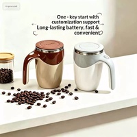 Tasse à café à agitation magnétique entièrement automatique avec couvercle, portable pour la maison, le bureau et les voyages