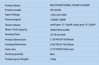6 en 1 1500W Multifonction Portable Électrique À Main Vapeur Vadrouille À Vapeur Double tube en aluminium