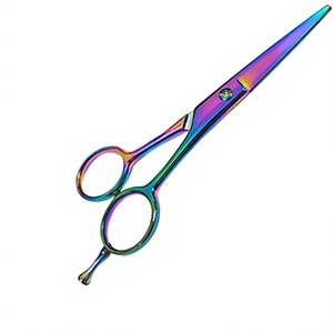 Ciseaux professionnels à lame fine en acier inoxydable 440c de 5 pouces, manche long, pour droitiers, ciseaux à cheveux - Product Image 1