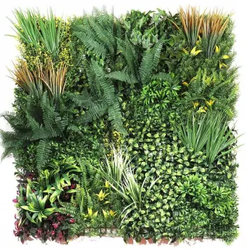 Painéis de parede de plantas verdes, grama artificial para parede de jardim, plantas artificiais, parede vertical de plástico, parede verde para decoração