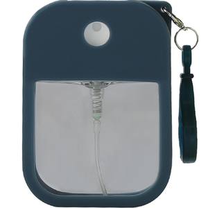 Botella de plástico con espray desinfectante de manos con forma de tarjeta de crédito cuadrada de bolsillo portátil con funda de silicona y llavero 38ml - Product Image 5