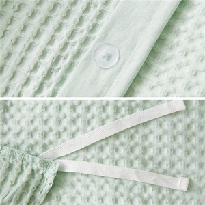 Juego de edredón de lino con gofres de Color sólido de estilo nórdico, gran <span class=keywords><strong>oferta</strong></span>, ropa de cama de algodón 100% tamaño King para Hotel, hogar, dormitorio, tres - Product Image 5