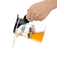 Théière et tasse à thé en verre à haute teneur en borosilicate résistant à la chaleur simple classique 500ml théière et tasse pressées par filtre transparent
