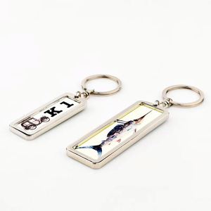 Porte-clés vierges en métal pour sublimation, imprimables double face, format petite plaque d'immatriculation de voiture - Product Image 3