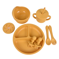 Ensemble de vaisselle pour bébé en silicone certifié CE CPC, sans BPA, faible MOQ, 8 pièces, vaisselle pour enfants, écologique, outil d'alimentation pour tout-petits