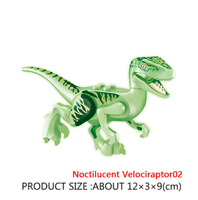 Ensemble de 8 pièces de blocs de construction de dinosaure en plastique brillant dans l'obscurité ensemble de jouets ensemble de briques de dinosaure jouet éducatif
