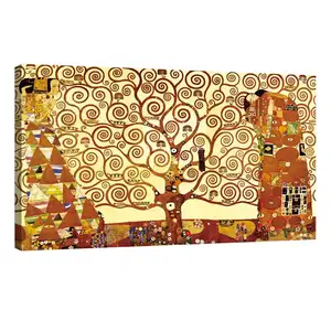 Arte de arte giclee hd alta resolução kimlit, árvore da vida, pinturas de óleo famosas, impressões artísticas