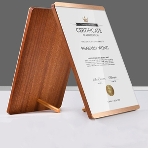 Date A4 A5 Bois Honer Certification Plaque Métal Achèvement Prix Certificat Bois Autorisation Plaques pour Affichage De Bureau - Product Image 4