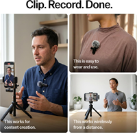Mini Microphone sans Fil Pro, Voix Claire, Réduction du Bruit, Micro Cravate pour YouTube et Interviews (avec Étui de Charge)