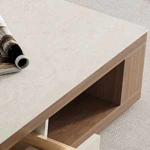 Set di Mobili Moderni per Casa, Lussuosi Armadietti con Cassetti, <span class=keywords><strong>Tavolino</strong></span> da Caffè con Struttura in Legno Massello, Mobile <span class=keywords><strong>TV</strong></span> con Combinazione a Pavimento <span class=keywords><strong>Basso</strong></span> per Soggiorno - Product Image 6