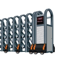 Porte escamotable électrique moderne en acier inoxydable Usine Site École Télécommande pliante coulissante automatique en alliage d'aluminium antivol