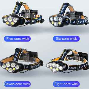 Sáng T6 Led Đèn Pha đèn pin ngoài trời không thấm nước Đèn pha 5/6/7/8 T6 + COB LED công suất cao USB sạc đèn pha - Product Image 4