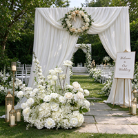 Vente en gros de décorations florales réalistes pour allée de mariage, bouquet de fleurs artificielles blanches de 75 cm pour allée de mariage