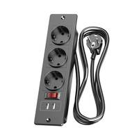 Prise de courant encastrée pour bureau, prises CA encastrées, ports USB-A, station de charge dissimulée pour table, multiprise