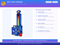 Jeu de force du marteau pour salles d'arcade, bars, cinémas et intérieurs