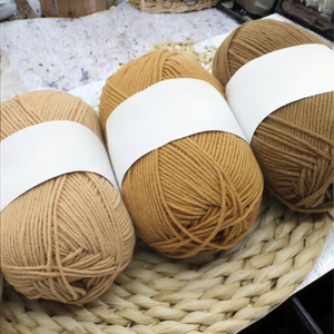 ไหมฝ้ายสลับสีธรรมชาติแบบคลาสสิก 4ply 50 กรัม 125 เมตร สีพื้น 100% ฝ้ายรีไซเคิล สำหรับถักไหมพรม DIY งานถักมือ เสื้อผ้า - Product Image 3