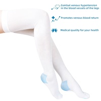Bas de contention anti-embolie 13-18 mmHg, longueur cuisse, sans trou d'inspection, bout fermé, en nylon, anti-thrombose