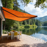 Auvent rétractable automatique pour patio/terrasse, télécommande, alliage d'aluminium durable et revêtement en poudre, taille personnalisable