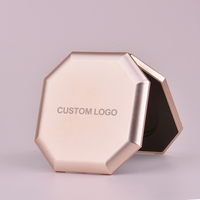 Trousse à poudre compacte de luxe vide personnalisée Palette de surligneur Conteneur de fard à joues avec emballage de maquillage Mmirror Hhexagone