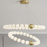Vente en gros de lampes à boules de verre décoratives nordiques, lampes suspendues à bulles LED, luminaires de plafond à boules de verre pour chambre à coucher