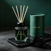 Bouteille diffuseur de parfum en verre cylindrique à fond rond 100ml 200ml, couleur personnalisée, bouchon à vis, OEM ODM