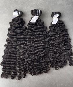 ผมแท้แบบดิบ ไม่ผ่านกระบวนการ แบบตรงและแบบหยิกพม่า  แบบดับเบิ้ลดรอน  คุณภาพสูง  แบบซุปเปอร์ดับเบิ้ลดรอน  ขายส่ง - Product Image 1