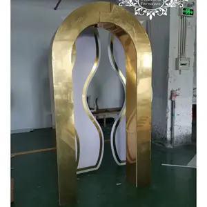 Roman style wedding Golden Acrylic Mirror Bending Door Wedding and Events Arch Made by Occasions Furniture