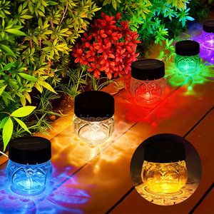 Lanterne solaire à LED en forme de boule de verre changeant de couleur pour fête, lumière de jardin extérieure, étanche, lanterne solaire pour balcon, cour, chemin - Product Image 1