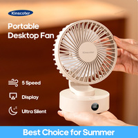 Rechargeable 1800mAh Portable Mini Ventilateur De Bureau Veilleuse Silencieux 5 Vitesse Refroidisseur D'air Petit Ventilateur De Bureau