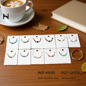 Pulsera de Cuentas Facetadas de Acero Inoxidable Hecha a Mano, Juego de 12 Piezas, Joyería de Moda - Product Image 3