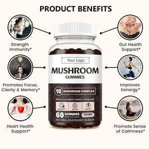 เยลลี่เห็ดรสราสเบอร์รี่ธรรมชาติ 10 ชนิด เยลลี่เสริมสมาธิเพื่อสุขภาพสมอง ความจำ ความสงบ ให้พลังงาน เห็ดหลินจือ 60 เม็ด - Product Image 2