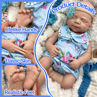 Poupée Reborn en Silicone Souple Lavable de 50 CM, Bouche Ouverte, Aspect Réaliste, Compagnon de Guérison, Collection d'Art, Vente en Gros