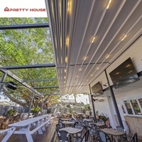 Système de toit à lamelles rétractable en aluminium métallique imperméable pour terrasse et patio, fabrication OEM