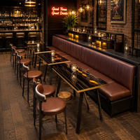 Ensemble table et chaises de restaurant modernes, durables, pliables, écologiques, en bois et métal, faciles à nettoyer, mobilier commercial pour restaurants