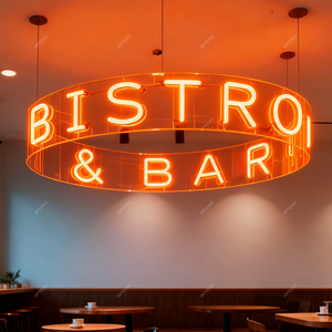 Plafonnier Acrylique <span class=keywords><strong>Arc</strong></span> Rond Lettres Personnalisées Néon Pendentif Lustre Club Bar Événements Tenture Murale Décoratif Enseigne Au Néon - Product Image 6