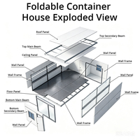 Casa Contenedor Plegable de Acero Tipo X de Alta Calidad y Bajo Costo en China, Oficina Prefabricada, Caseta de Vigilancia