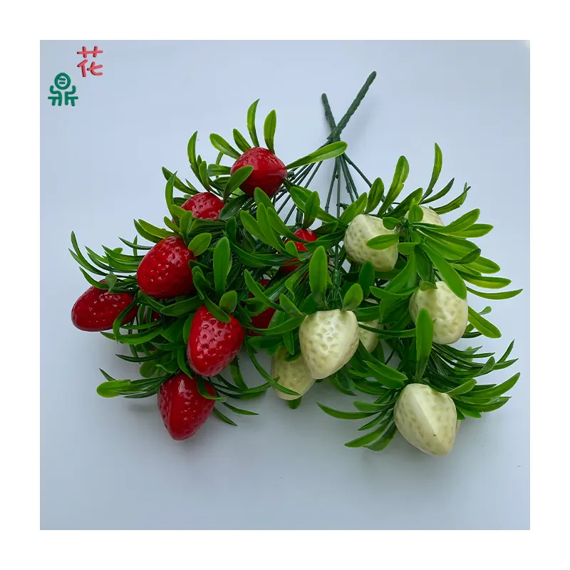 Factory Direct Sales Of 10 Strawberries Home Furnishings Fruit Ornaments Simulated Flowers Photography Sets Silk Flowers