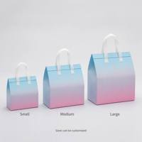 Sac isotherme non tissé auto-adhésif avec logo personnalisé, dégradé pastel, emballage thermique pour boulangerie, café, livraison de nourriture