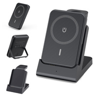 Nouveauté : Station de charge sans fil 4 en 1 avec fonction magnétique, batterie externe magnétique pour écouteurs sans fil et montres connectées
