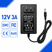 Adaptateurs secteur muraux durables en gros avec prises multiples (US, EU, UK, AU) 12V 3A 36W pour commutateur HDMI et concentrateur réseau