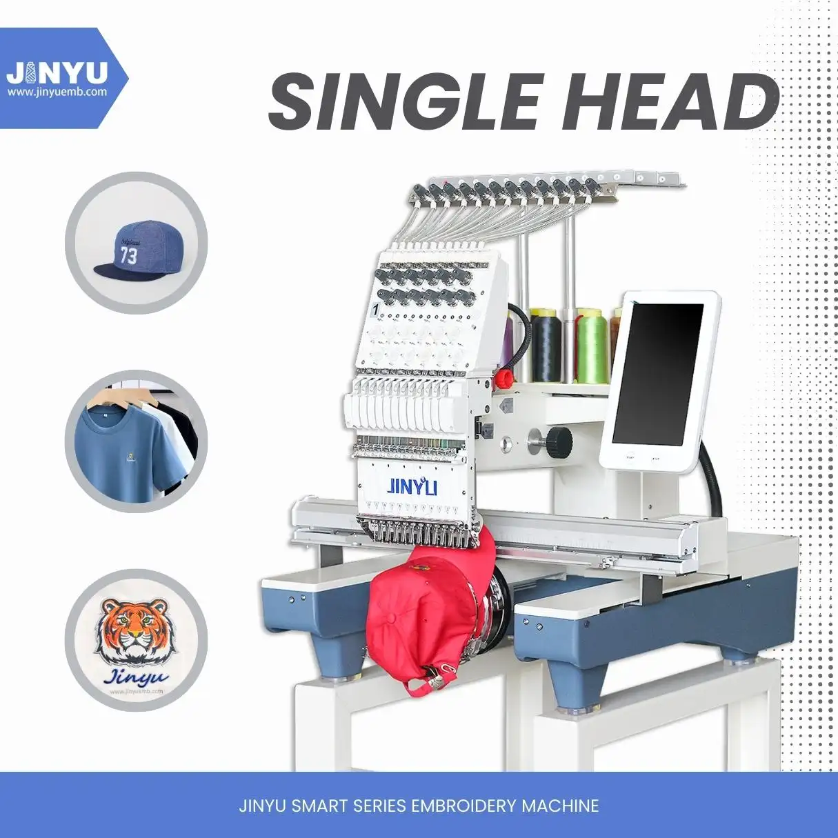 12/15 Needles Cap Embroidery Machine For Clothing Hat T-shirt Garment Single Head Embroidery Machine Computerized