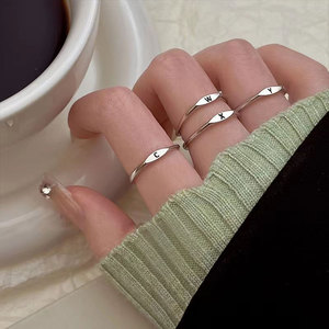 Nouvelle arrivée 2023, <span class=keywords><strong>bague</strong></span> en argent brillant tendance, simple, unie, pour l'<span class=keywords><strong>index</strong></span>, <span class=keywords><strong>bague</strong></span> significative avec 26 lettres pour femmes - Product Image 2