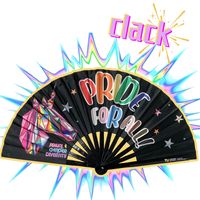 Toptan özel gurur fanlar büyük Rave Fan çıkarılabilir kumaş el Fan için parti