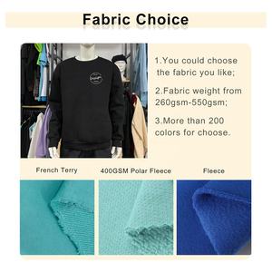 Haute Qualité 310Gsm Coton Sweat Confortable Chaud Col Côtelé Goutte Épaule Pull Automne Imprimer Lâche Doux Brodé - Product Image 3