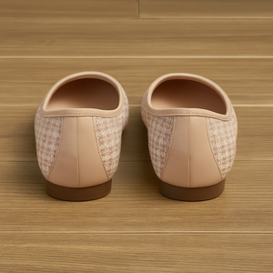 Chaussures <span class=keywords><strong>de</strong></span> luxe confortables 2025 pour femmes : <span class=keywords><strong>Ballerines</strong></span> élégantes en tweed avec nœud et bout verni, à enfiler, pour l'été - Product Image 4