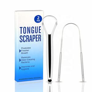 Hot Selling Private Label Mundpflege Hygiene Kit Edelstahl Laser Logo U-Form Zungen reiniger Schaber Set - Product Image 3