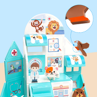 Blocs de construction magnétiques XINBIDA Deluxe Pet Hospital, jouet d'assemblage clinique vétérinaire 3D avec figurines multi-animaux