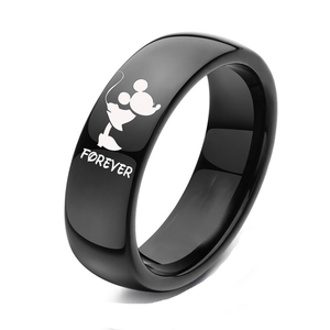 Forever Together Anneaux de mariage pour femmes hommes couleur <span class=keywords><strong>noire</strong></span> Couple Promise Band <span class=keywords><strong>Alliance</strong></span> Bijoux - Product Image 2