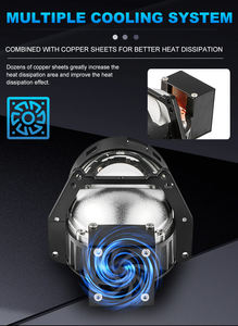 80W 3 Pulgadas Coche Faro Bi LED Proyector Lente Doble Reflector Copas Láser Haz Alto y Bajo - Product Image 5