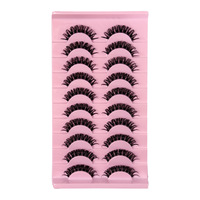 Faux cils en bande complète pour maquillage de scène et cosplay, naturels, effilés, style comic, pour maquillage smoky